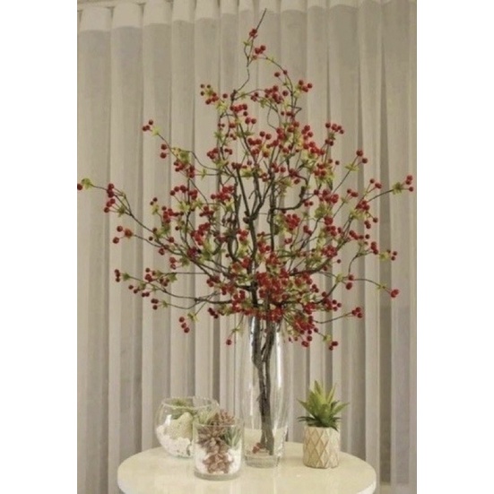 Cây giả cherry thân cổ giả trang trí nhà cửa bền đẹp hoa giả