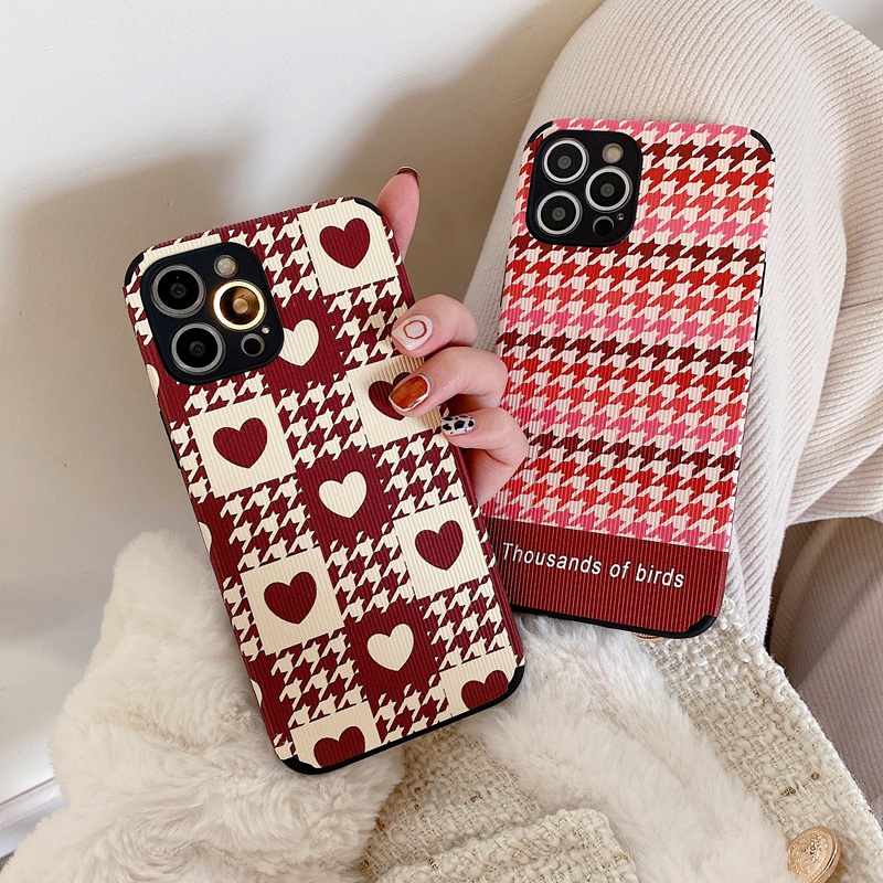 Ốp Điện Thoại Hình Trái Tim Màu Đỏ Và Trắng Cho iPhone 13 ProMax 12Promax 11 X Xr XsMax 8 7Plus 6 6S Plus