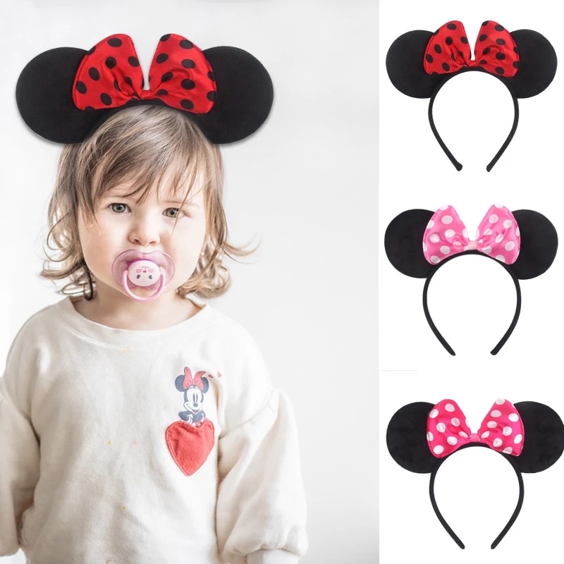 1 Băng Đô Tai Chuột Mickey / Minnie Dễ Thương Dành Cho Bé