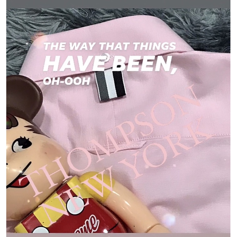 Áo sơ mi Thompson  hồng phấn cao cấp viền khuy