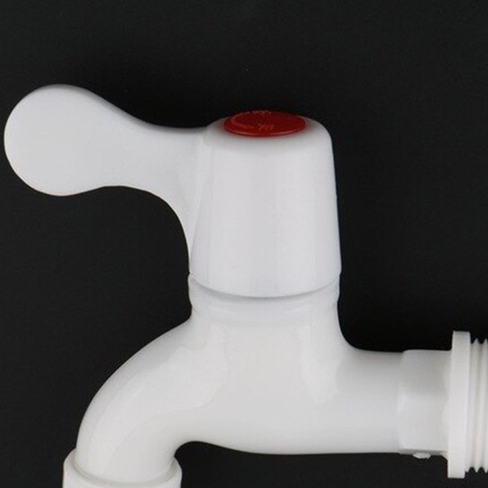 Vòi hồ , vòi nước , vòi nhựa PVC phi 21 cao cấp Màu Trắng - QM0023