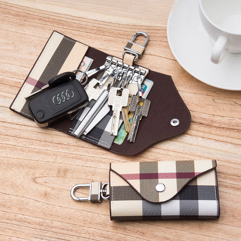 Large capacity wallet key chain with cute multi-function card holder for men and women