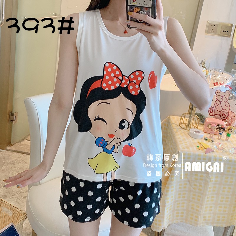 Bộ Đồ Ngủ 2 Món Áo Sát Nách + Quần Short Lụa Mỏng Thoải Mái Cho Nữ | BigBuy360 - bigbuy360.vn