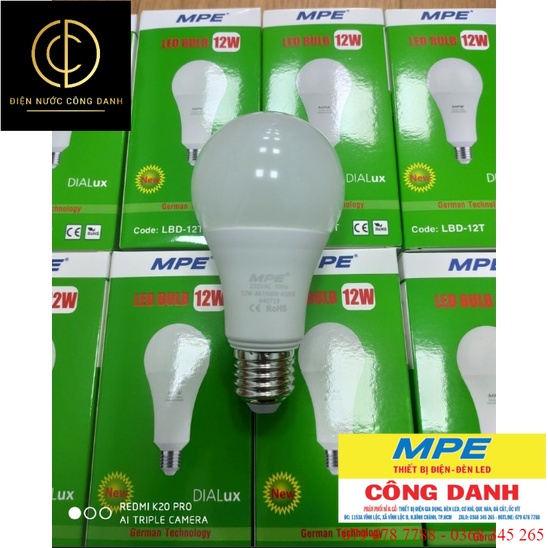 ĐÈN LED BULB  MPE 3W,5W,7W,9W,12W,15W- LBD BẢO HÀNH 2 NĂM
