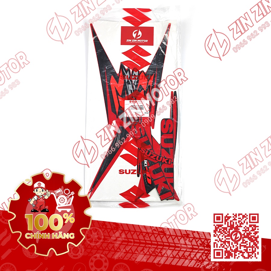 Bộ Tem Đỏ Đen Nhám - GSX R150 - 68000-23K00-APM - ZIN ZIN MOTOR