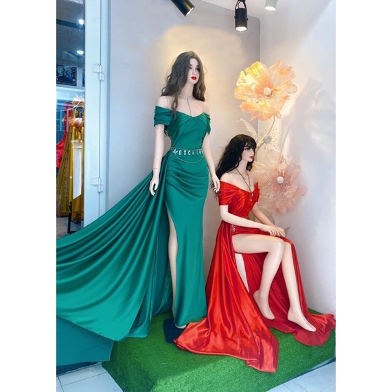 ĐẦM DẠ HỘI BẸT VAI XẾP LY PHỐI TÀ NGOÀI  full size S/M/L/XL