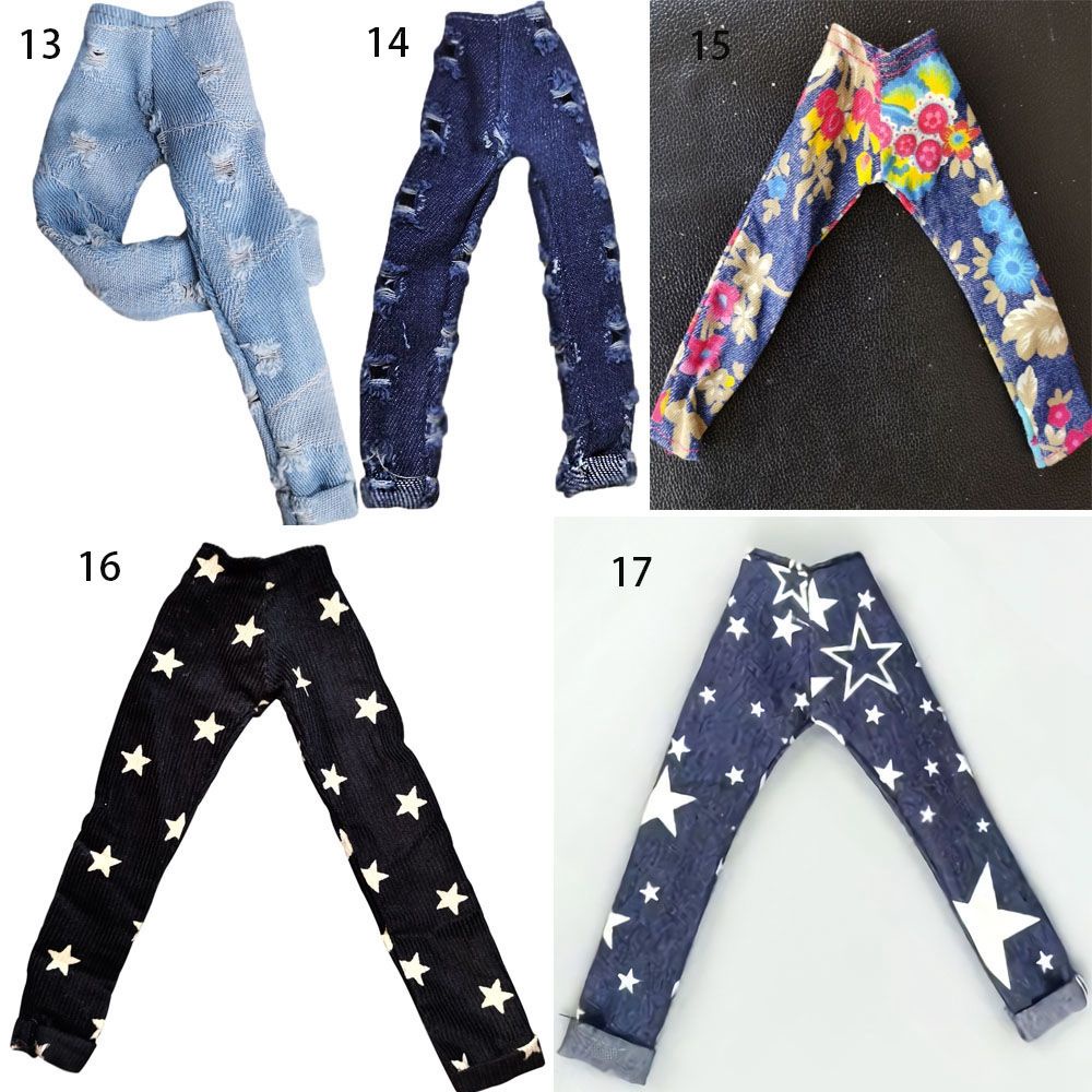 Quần jean dài 11.5&quot; nhiều màu sắc thời trang dành cho búp bê tỉ lệ 1 / 6