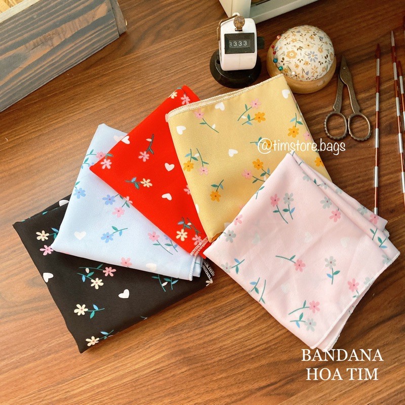 Khăn băng đô bandana hoa làm turban TÍM STORE phụ kiện tóc dễ thương vải đẹp