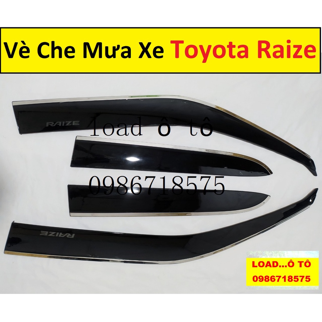 Vè Che Mưa Chỉ Inox Xe Toyota Raize Cao Cấp, Có Viền Chỉ Inox Trên Thanh Vè