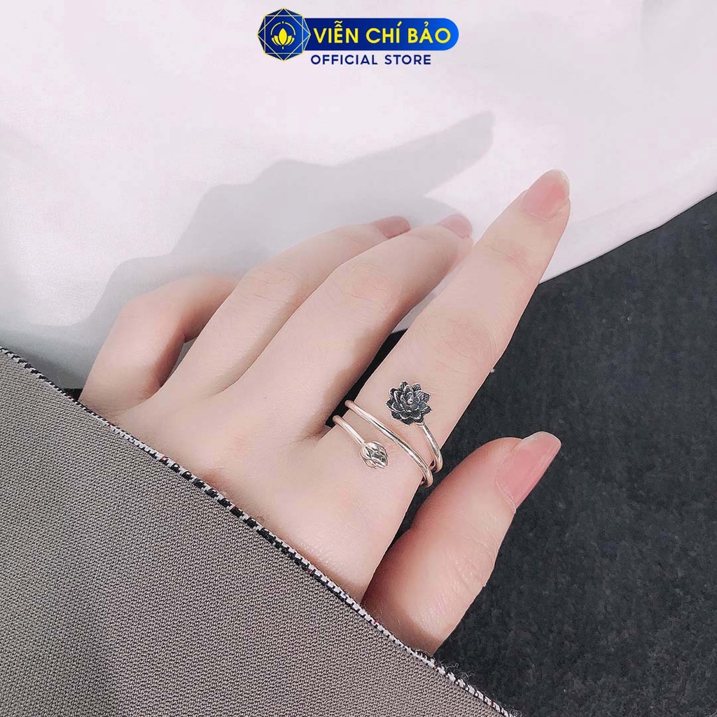 Nhẫn bạc nữ Hoa sen cuộn chất liệu bạc Thái S925 thời trang phụ kiện trang sức nữ Viễn Chí Bảo N000472