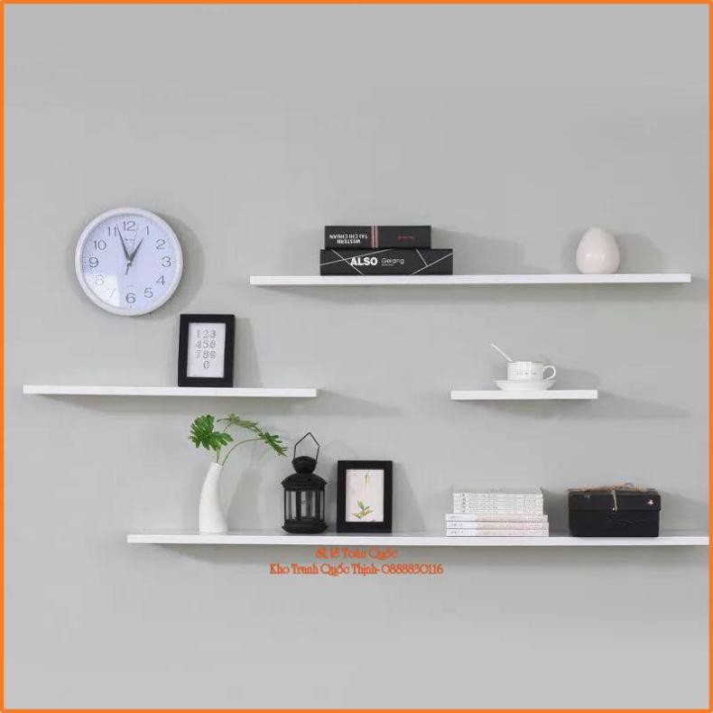 Kệ Treo Tường Giá Rẻ Gỗ Lõi Xanh Chống Ẩm Bộ 1 Thanh Ngang -Có Nhiều Kích Thước +Tặng phụ kiện lắp đặt