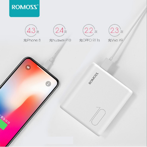 Sạc Pin Dự Phòng Romoss  10000mah Chính Hãng - BH 1 năm