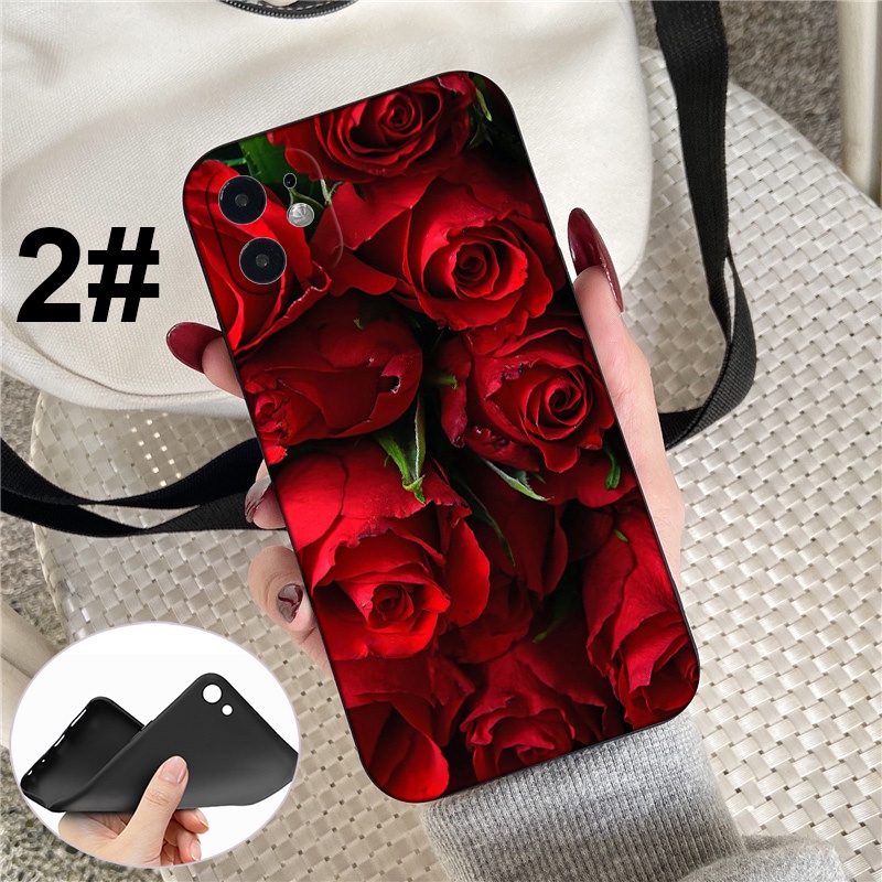 Ốp điện thoại mềm hình hoa hồng đỏ 125LQ thích hợp cho iPhone XR X Xs Max 7 8 6s 6 Plus 7plus 8plus 5 5s SE 2020