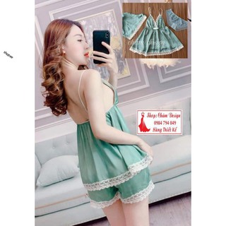 bộ 2 dây lụa satin màu xanh cực lạ