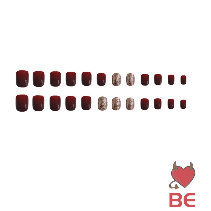 Set 24 Móng Tay Giả Ngắn Màu Vàng Rực Rỡ Thời Trang