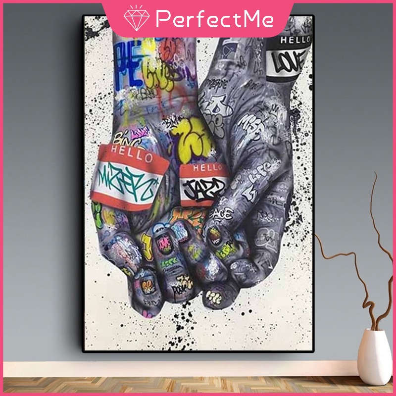 Bộ tranh đính đá 5D họa tiết đường phố Graffiti độc đáo kích thước 30x40cm DIY dùng trang trí nhà cửa