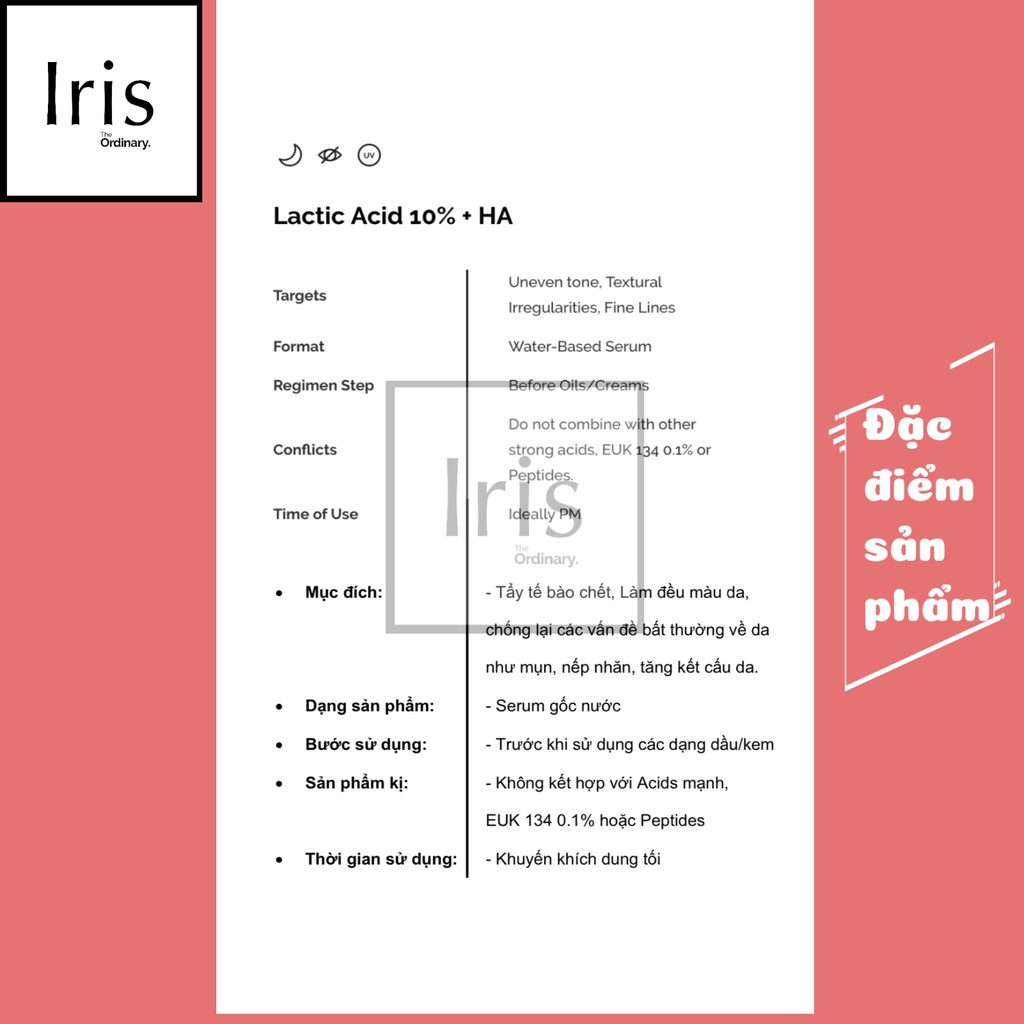 (BILL CANADA) Serum tẩy da chết hoá học - Lactic Acid 5% + HA và Latic Acid 10% + HA – The Ordinary. | BigBuy360 - bigbuy360.vn