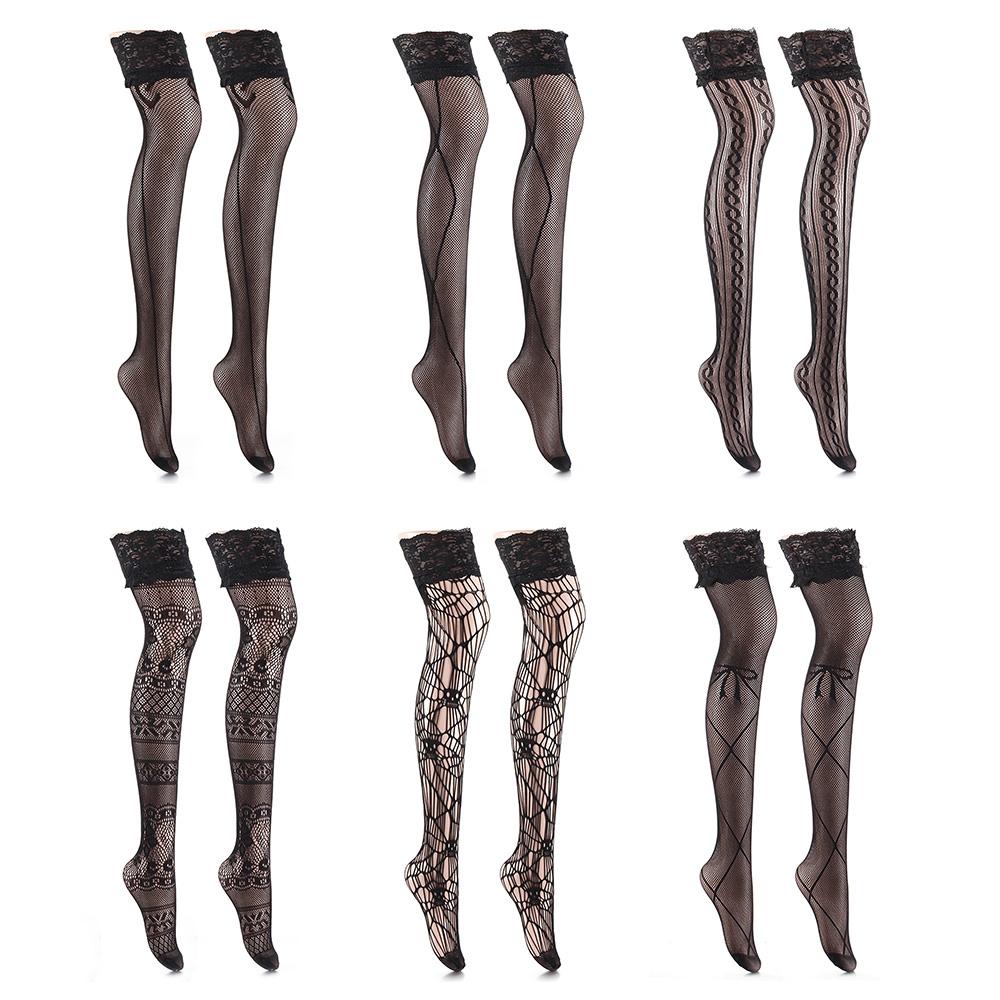 Bộ Đồ Lót Ren Co Giãn Cao Qua Gối Đính Nơ Dễ Thương