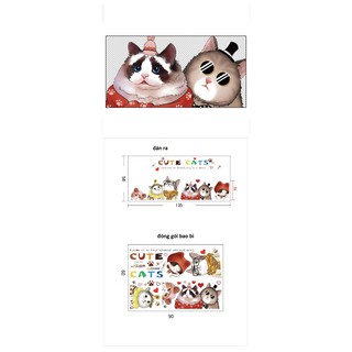 decal dán tường mèo cute