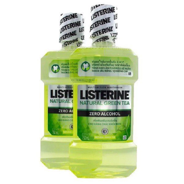 Nước súc miệng ngừa sâu răng LISTERINE® NATURAL GREEN TEA  Vị trà xanh không cay ngăn ngừa sâu răng và hôi miệng 250ml