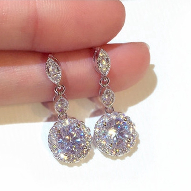 Thiết kế hoa tai đâm thủng Thiết kế giọt nước rhinestone thanh lịch cho phụ nữ / Đám cưới