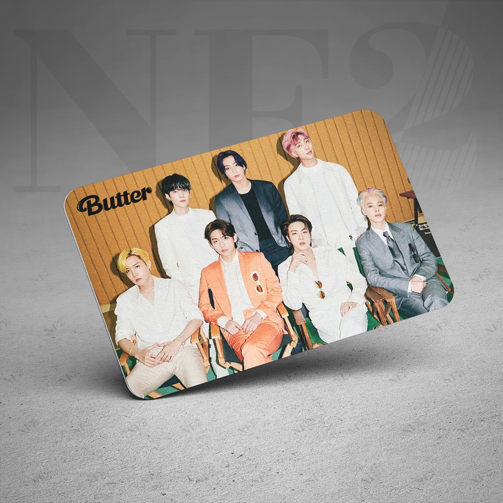 ALBUM BUTTER BTS'S- Decal Sticker Thẻ ATM (Thẻ Chung Cư, Thẻ Xe, Credit, Debit Cards) Miếng Dán Trang Trí NF2 Cards