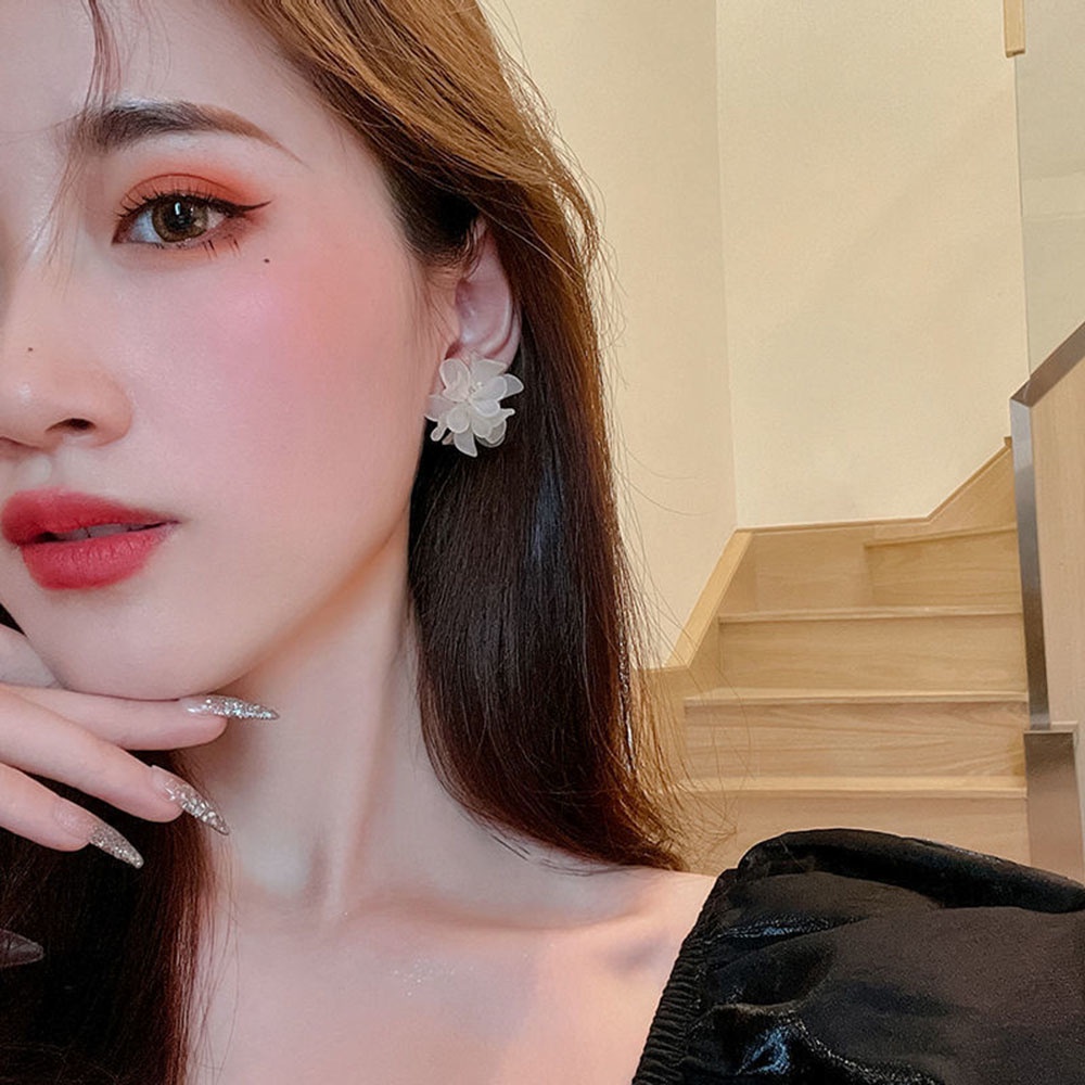 1 Đôi Bông Tai Ba Chiều Họa Tiết Hoa Và Hình Học Thời Trang Cho Nữ