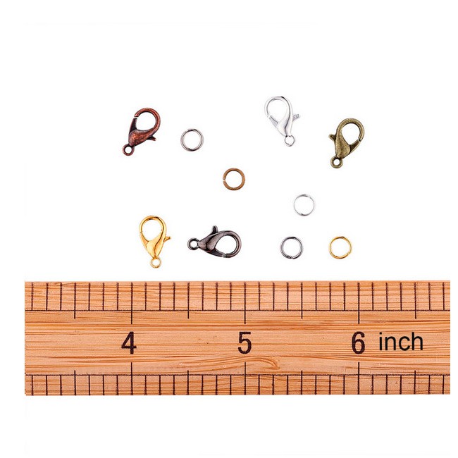 Set 50 Móc Khóa Càng Cua 10 12 14mm Bằng Kim Loại 5MM Làm Trang Sức