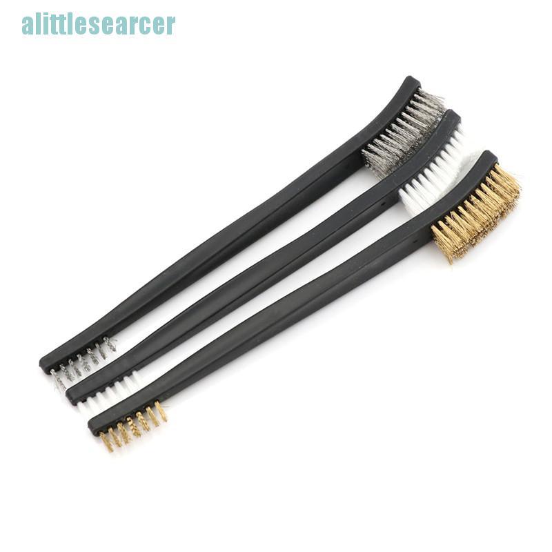 Bộ 3 bàn chải vệ sinh mini sợi bằng thép không gỉ và nylon