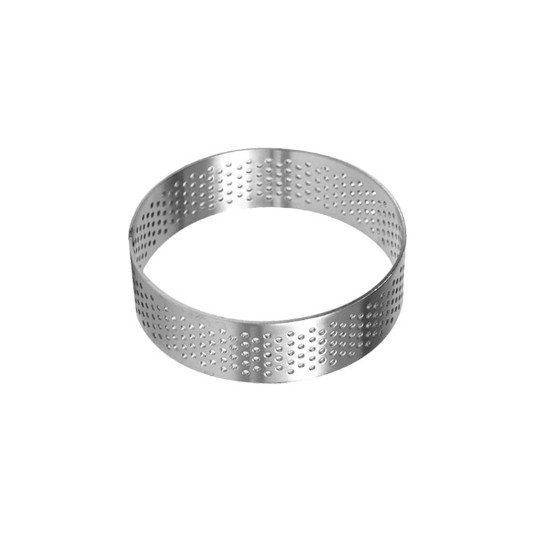 Aoto Khuôn Làm Bánh Tart Tròn Bằng Thép Không Gỉ Đục Lỗ Trái Cây Pie Quiche Kiểu Pháp DIY Cho Nhà Bếp M