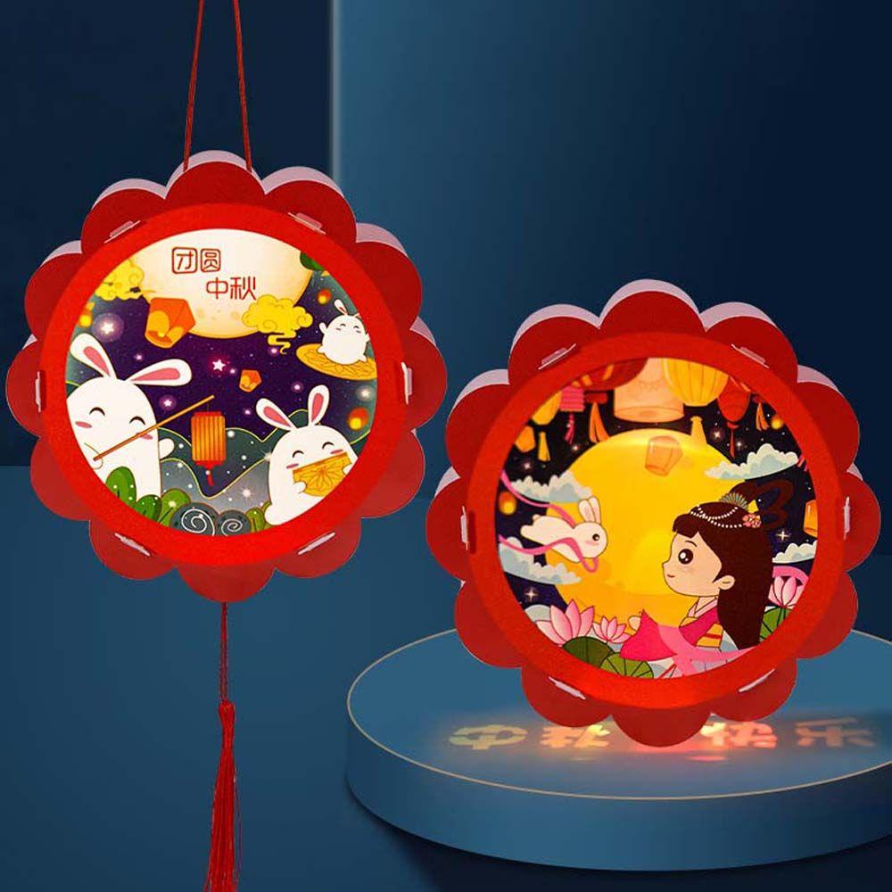 Lồng Đèn Giấy Chiếu Hình Thỏ Trung Hoa Dễ Thương Trang Trí Lễ Hội