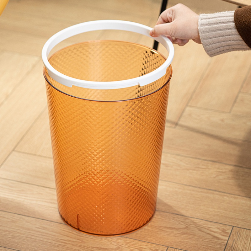 Thùng Rác Nhựa Trong Suốt Đính Kim Cương Tái Chế Được Kiểu Dáng Đơn Giản Thời Trang Cho Phòng Khách / Văn Phòng