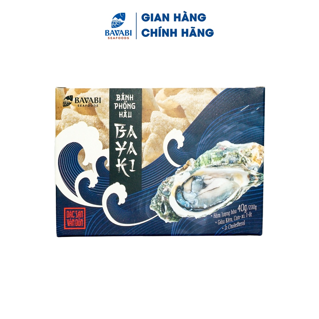 Bánh Phồng Hàu BAVABI 200g, Không Bột Ngọt, Không Phẩm Màu | Đặc Sản Quảng Ninh/đồ ăn vặt ngon bổ rẻ