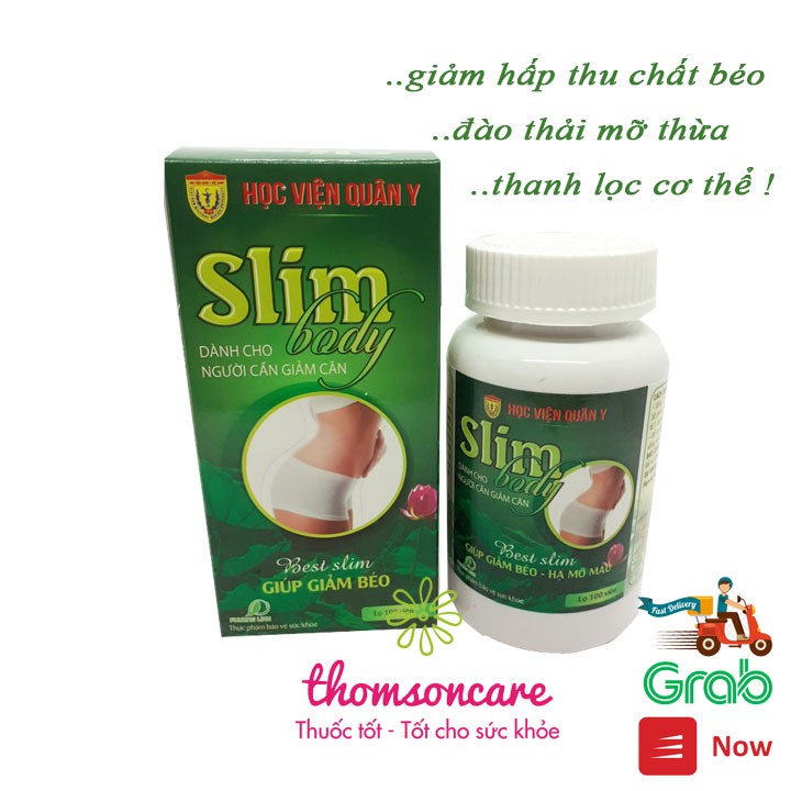 Slim Body hỗ trợ giảm cân, giảm béo từ thảo dược - Chính hãng Học viện quân y - Mẫu mới