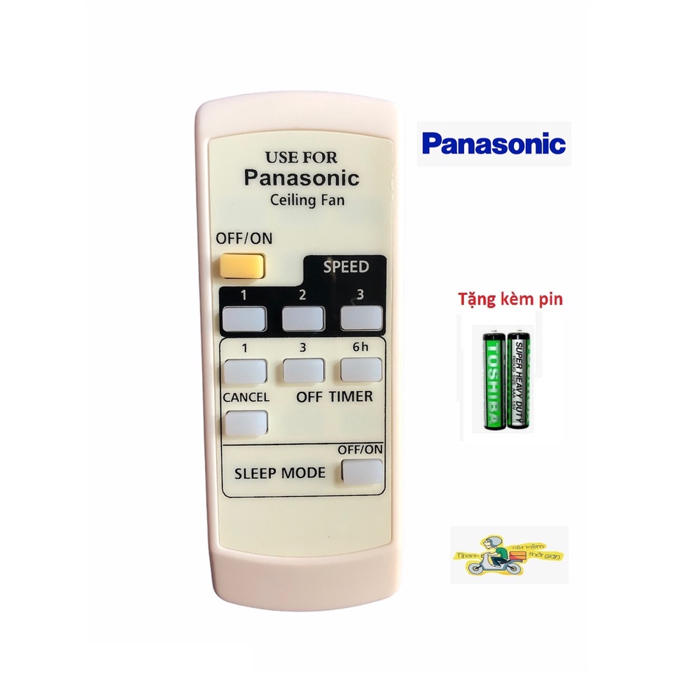 Điều khiển quạt trần 4 cánh Panasonic F56MPG/ F56MZG /F564- hàng mới đẹp loại tốt - tặng kèm pin - remote quạt 4 cánh