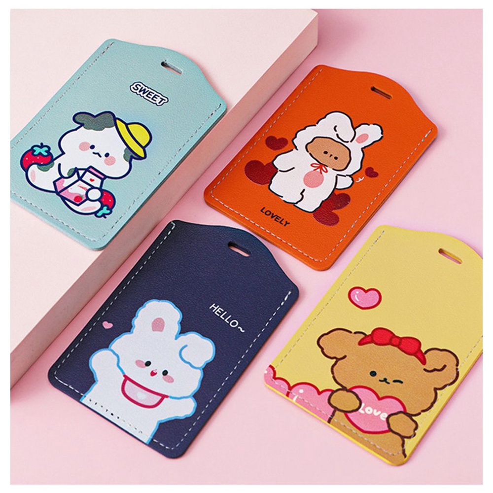 Bao đựng thẻ họa tiết hoạt hình dễ thương đa năng dùng để đựng tiền xu/thẻ ID/thẻ tín dụng/thẻ xe buýt/thẻ học sinh
