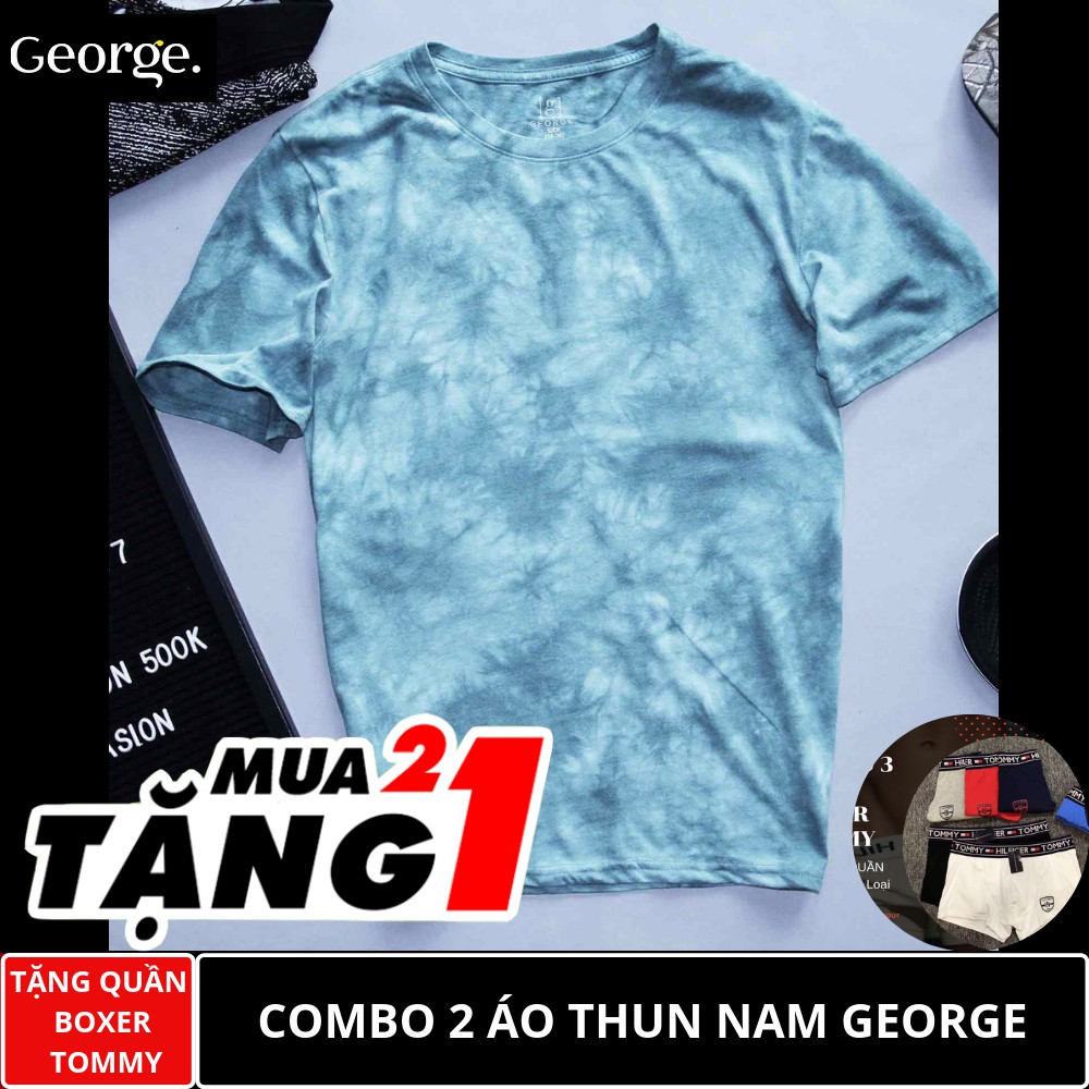 [MÃ GIẢM 20K] [MUA 2 TẶNG 1]COMBO 2 Áo Thun Nam Chính Hiệu GEORGE Vnxk Cực MÁT + Tặng quần boxer