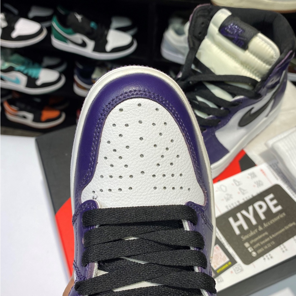 [ Hype Sneaker ] Giày sneaker cổ cao Jordan 1 Retro High Court Purple White | Phiên bản high Quality .