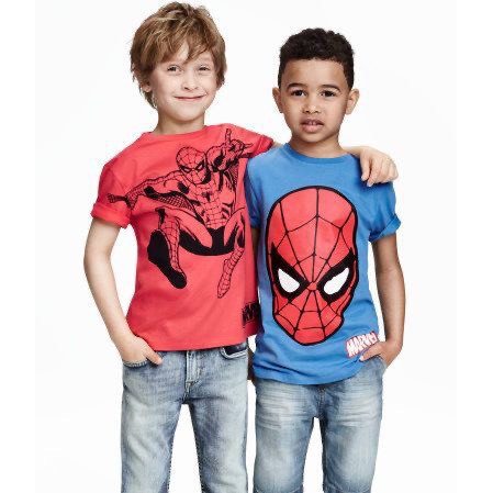 Áo thun bé trai, áo thun trẻ em vải cotton họa tiết marvel, spider man, batman siêu hot  APC04