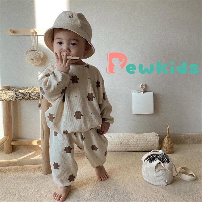 Bộ thu đông cho bé Dewkids, Đồ bộ cho bé vải tổ ong cao cấp