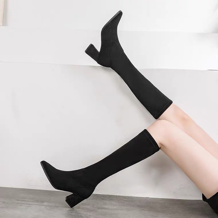 Bốt Đùi Gót Vuông