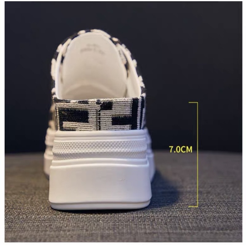 Giày sục thể thao độn đế 7cm ⚡️FREE SHIP⚡️hoạ tiết sang, tôn chiều cao, êm chân