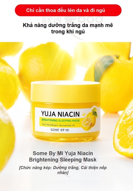 Mặt Nạ Ngủ Dưỡng Trắng Some By Mi Yuja Niacin Sleeping Mask 60g Chính Hãng