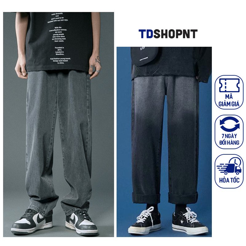 Quần baggy nam jean ống suông rộng TDSHOPNT dáng đứng vải bò jeans cao cấp top xu hướng 2022