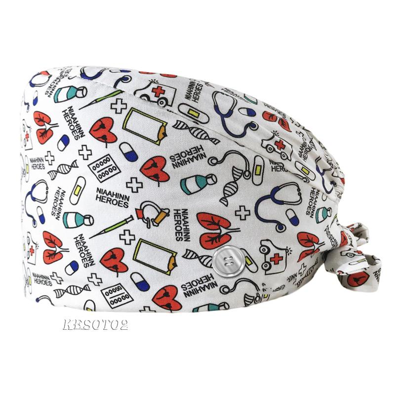 Mũ phẫu thuật in họa tiết cho tiệm spa