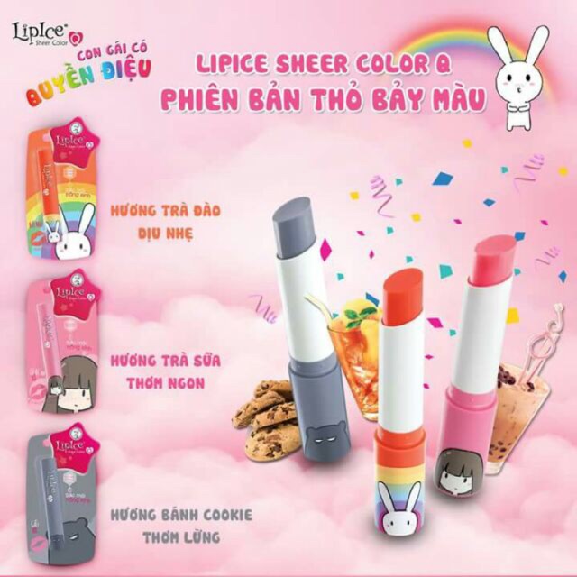 SON DƯỠNG CÓ MÀU LIPICE PHIÊN BẢN THỎ BẢY MÀU