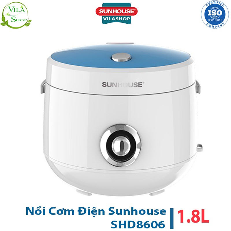 Nồi Cơm Điện, Nồi Cơm Đa Năng 1.8 L Sunhouse SHD8606 Thiết Kế Mới Lạ, Đẹp Mắt, Quai Xách Chống Bỏng An Toàn