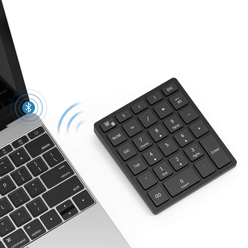 Bàn Phím Số Không Dây Bluetooth 28 Nút Cho Tablet, Laptop, Notebook, Pc, Desktop (Xám)