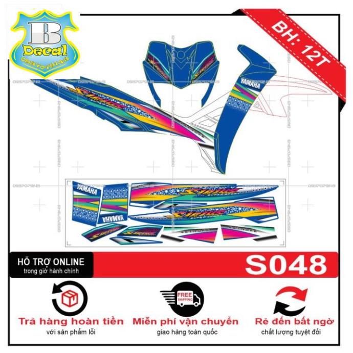 ( Quí khách vui lòng mang ra tiệm cho thợ dán ) Tem SIRIUS DÁN XE XANH GP S048 [Bi Decal]