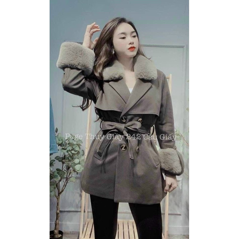 [ MÃ 1801 ] ÁO KHOÁC DẠ CỔ LÔNG PHA TAY LÔNG